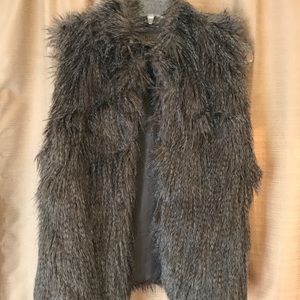Sleeveless faux fur vest